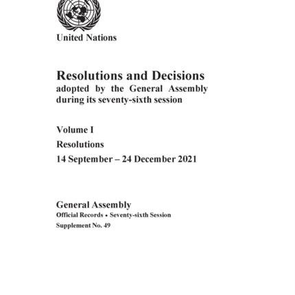 Resolutions and decisions adopted by the General