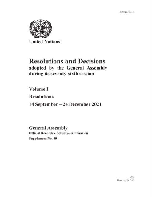 Resolutions and decisions adopted by the General