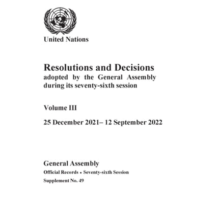 Resolutions and Decisions Adopted by the General