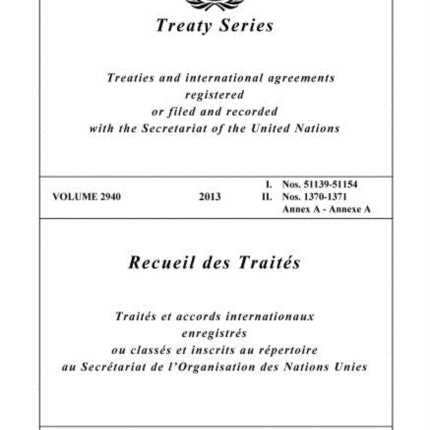 Treaty Series 2940 (English/French Edition)