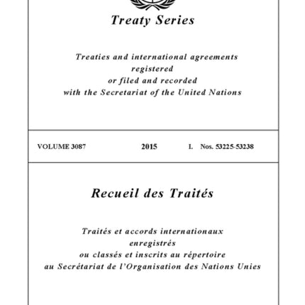 Treaty Series 3087 (English/French Edition)