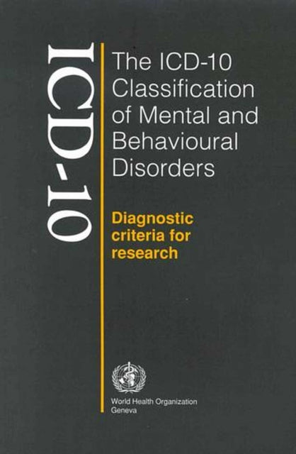 The ICD-10 classification of mental and behavioural disorders: diagnostic criteria for research