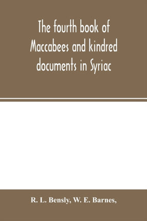 The fourth book of Maccabees and kindred