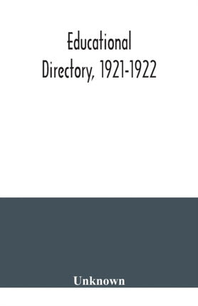 Educational directory, 1921-1922