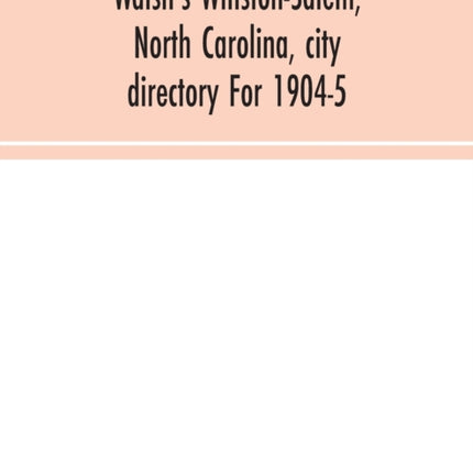 Walsh's Winston-Salem, North Carolina, city