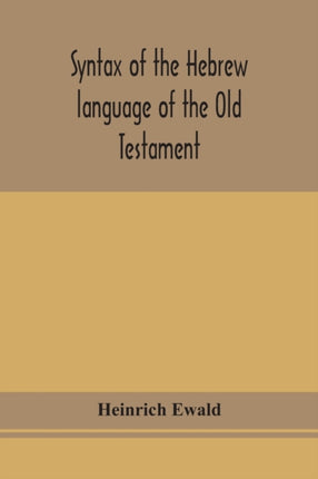 Syntax of the Hebrew language of the Old