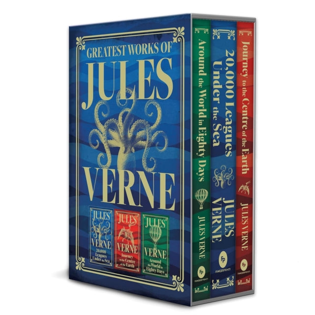 Greatest Works of Jules Verne 20000 Leagues Under the Sea Journey to the Centre of the Earth Around the World in Eighty Days Deluxe Hardbound Edition Boxed Set