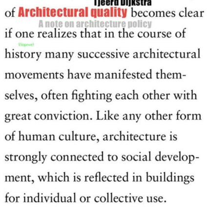 Architectural Quality A Note on Architectural