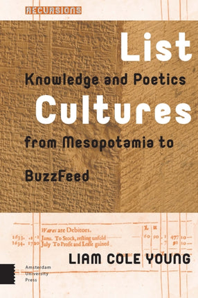 List Cultures: Knowledge and Poetics from