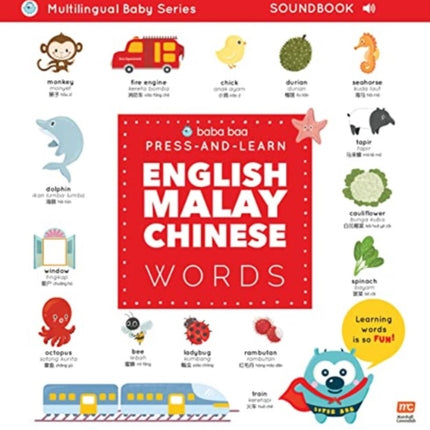 Press-and-Learn English Malay Chinese Words Sound Book