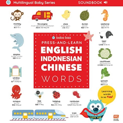 Press-and-Learn English Indonesian Chinese Words Sound Book