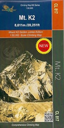 Climbing Map Mt K2 CL817