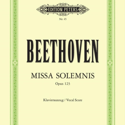 Missa Solemnis in D Op. 123 Vocal Score