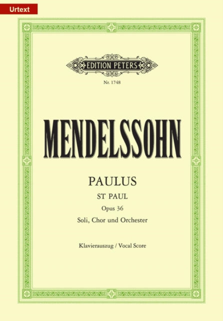 St. Paul Paulus Op. 36 Vocal Score