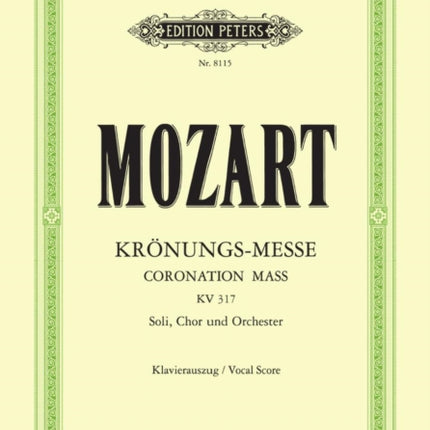 Missa in C K317 Coronation Mass Vocal Score