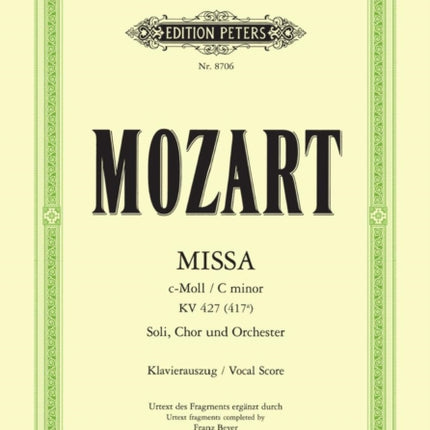 Mass in C minor K427 Vocal Score