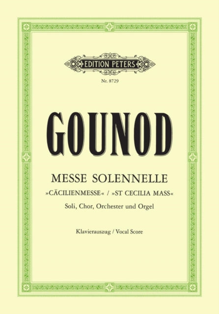 Messe solennelle St Cecilia Mass Vocal Score