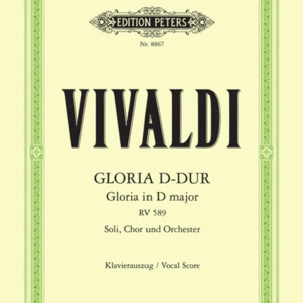 Gloria in D RV 589 Vocal Score