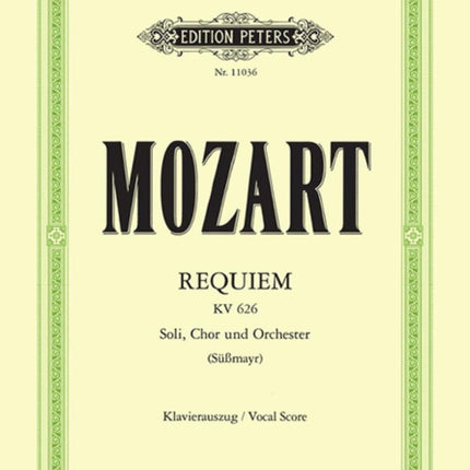 Requiem in D minor K626 Vocal Score