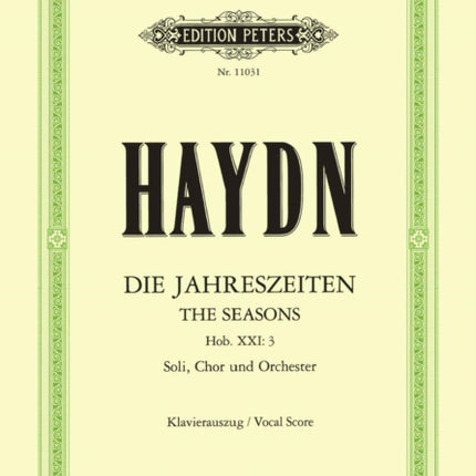 The Seasons Hob XXI3 Vocal Score