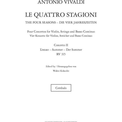 The Four Seasons Concerti Op. 8 No. 2 in G minor