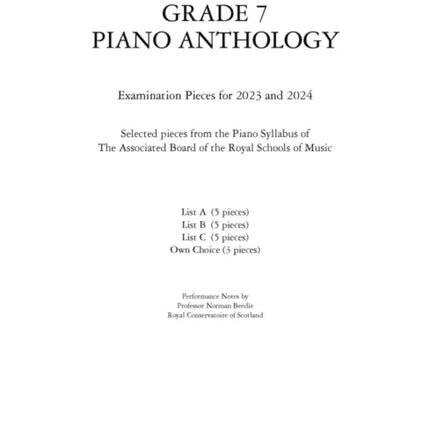 Grade 7 Piano Anthology 20232024