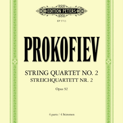 String Quartet No. 2 Op. 92 Parts