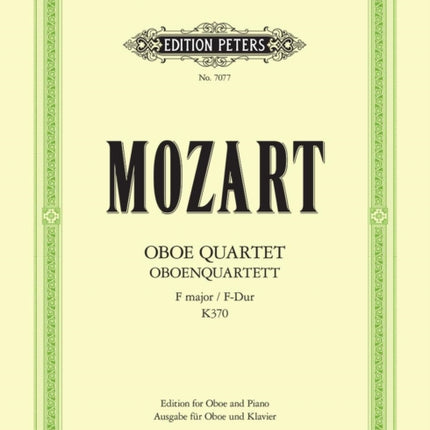 Oboe Quartet in F K370 368b Arranged for Oboe and Piano