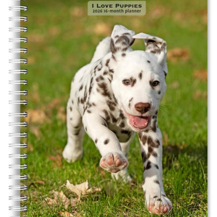 I Love Puppies 2026 6 X 7.75 Inch SpiralBound WireO Weekly Engagement Planner Calendar New FullColor Image Every Week