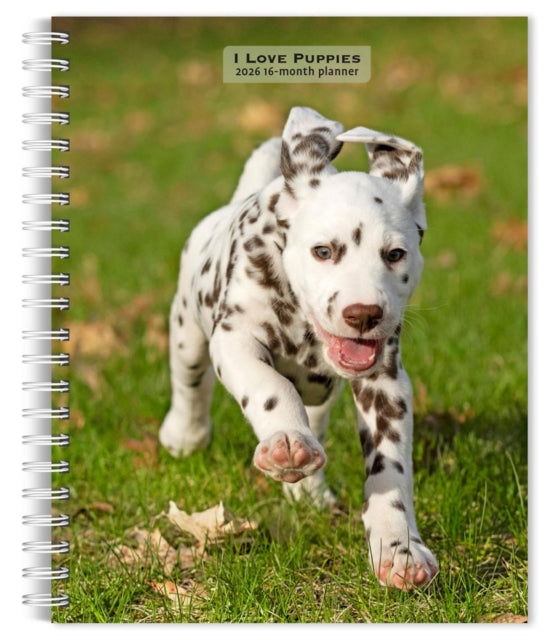 I Love Puppies 2026 6 X 7.75 Inch SpiralBound WireO Weekly Engagement Planner Calendar New FullColor Image Every Week