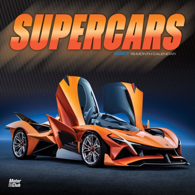Supercars 2027 12 X 24 Inch Hanging Monthly Square Wall Calendar PlasticFree