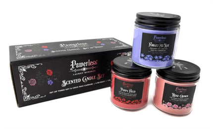 Lauren Roberts Powerless Trilogy Scented Glass Candle Set Set of 3