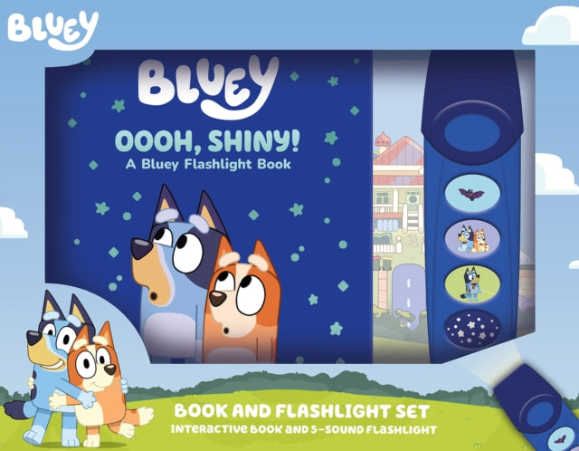 Bluey Oooh Shiny Book and 5Sound Flashlight Set