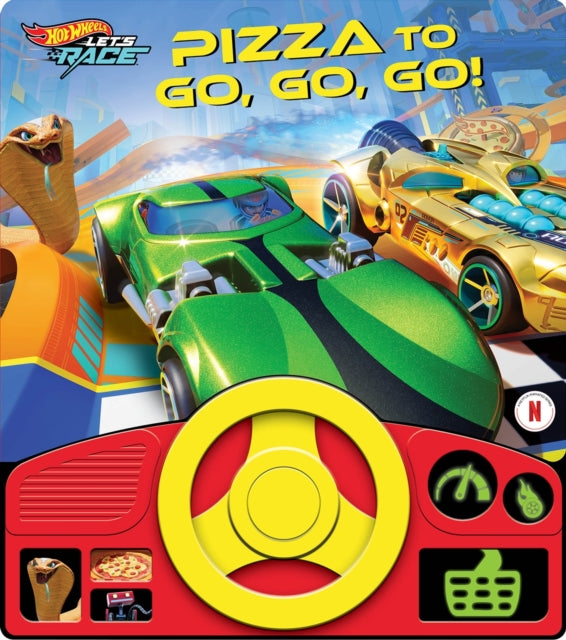 Hot Wheels Lets Race Pizza to Go Go Go Steering Wheel Sound Book