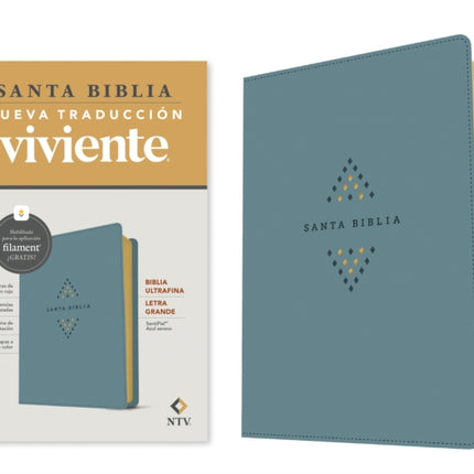 Biblia Ultrafina Ntv Letra Grande Con Filament Sentipiel Azul Sereno Letra Roja