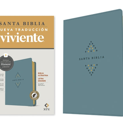 Biblia Ultrafina Ntv Letra Grande Con Filament Sentipiel Azul Sereno Índice Letra Roja