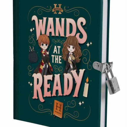 Harry Potter: Wands at the Ready Lock & Key Diary