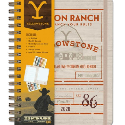 2026 Yellowstone The Dutton Ranch 13Month Weekly