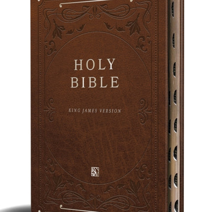 KJV Holy Bible Giant Print Large Format Brown Premium Imitation Leather with R Ibbon Marker Red Letter and Thumb Index