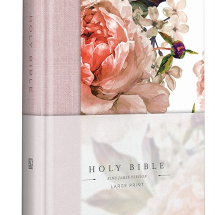 KJV Holy Bible Large Print Medium format Pink Cloth Hardcover wRibbon Marker Red Letter