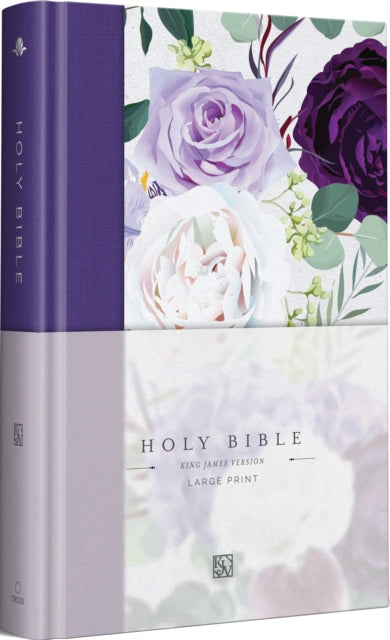 KJV Holy Bible Large Print Medium format Purple Cloth Hardcover wRibbon Marker Red Letter