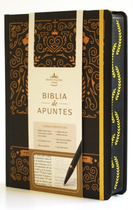 Biblia de Apuntes RVR 1960 Tapa dura Negro y oro